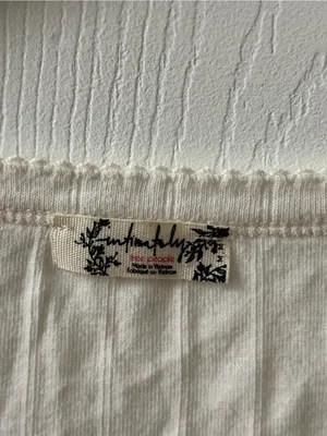 Free People End Game Pointelle Baby Tee in White thumbnail 4
