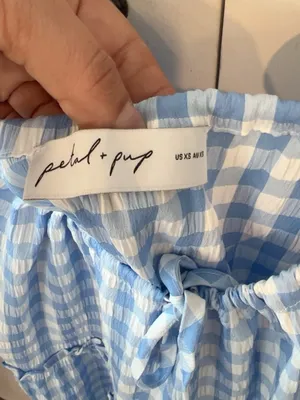 NWT Petal & Pup Blue Gingham Mini Dress Babydoll Smocked Cottagecore thumbnail 8