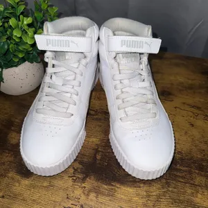 Puma Carina Mid White Sneakers Womens 7.5 Platform High Top Athletic Shoes thumbnail 2
