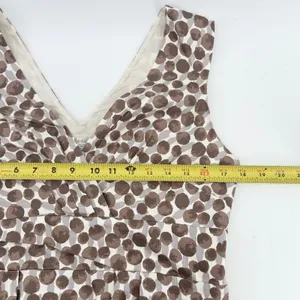 Boden WH251 Women Brown Polka Dot V-Neck Sleeveless Cotton Sheath Dress Size 10R thumbnail 4