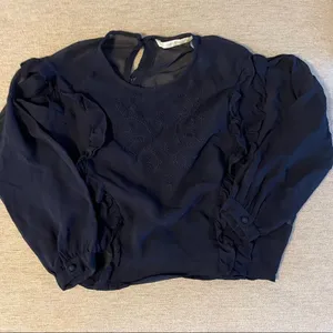 Zara‎ sheer mesh eyelet crop top thumbnail 1