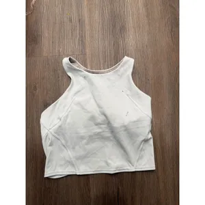 Lululemon Energy‎ High Neck Longline Bra White Size 10 Racerback Sports Bra flaw thumbnail 3