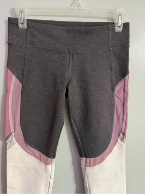 ALO Yoga Colorblock Leggings in Charcoal Mauve White Size Small thumbnail 9
