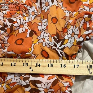 CATO womens size large pullover summer boho top spring bloom tangerine hippie thumbnail 3