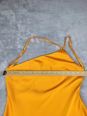 Riley Hubatka x Peppermayo Orange Satin One Shoulder Mini Dress Size US 8 thumbnail 7
