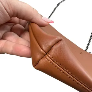 Brooks‎ Brothers Chain Strap Shoulder Bag Brown Caramel Leather Minimalist thumbnail 6