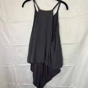 Torrid Dark Grey Blouson Halter Bodysuit Plus Size 2 Layered Snap‎ Sleeveless thumbnail 6