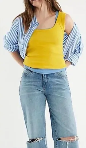 NWT Free People We The Free Hummingbird Tank - Solar Flare Yellow - Large thumbnail 1