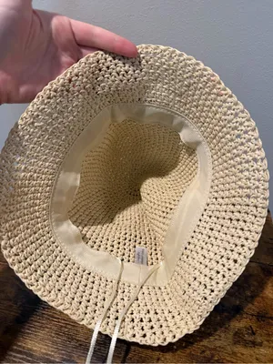 Dolce & Gabbana Beige Straw Fedora Style Hat with Light Blue Band thumbnail 2
