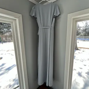 Show Me Your Mumu Noelle Flutter Wrap Dress‎ Dusty Blue Size Small thumbnail 7