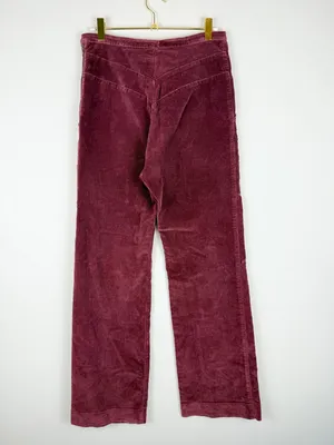 Prairie Underground Yr Arrow Pants Burgundy Wine Corduroy Wide Leg Size Small thumbnail 6