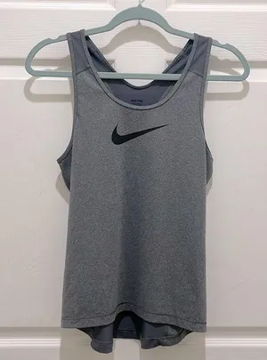 Nike Pro Gray Racerback Athletic Tank Top thumbnail 1