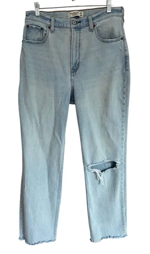 Abercrombie & Fitch Curve Love Ankle‎ Straight Ultra High Rise Jeans Light 29/8 thumbnail 1