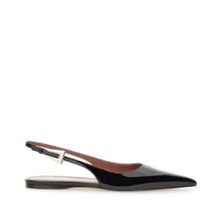 NEW NIB Paris Texas Jessica Western Slingback Flat 10 In Black Patent Leather thumbnail 3