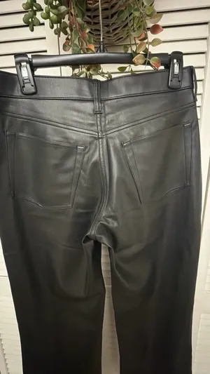 Abercrombie & Fitch Black Vegan Leather Pants thumbnail 6
