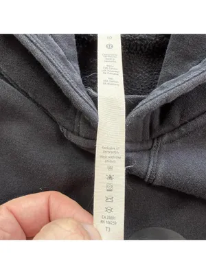 Lululemon Black Pullover Hoodie 10 Womens Athleisure Minimal Logo Sweatshirt thumbnail 4