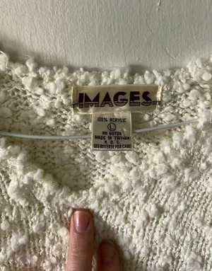 Puffy Sleeves Top White Size L thumbnail 2