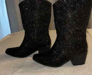 Pierre Dumas Black Sparkle Boots thumbnail 1