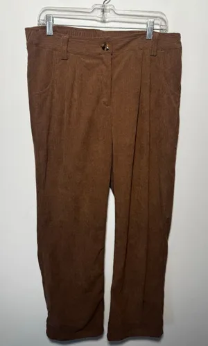 Halara High Waisted Corduroy Casual Pants Brown Wide Leg Pocket Trousers Size L thumbnail 1