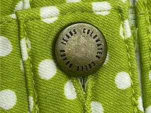 Coldwater Creek Women's Green White Polka Dot Cotton Blend Skinny Pants Size 4 thumbnail 4