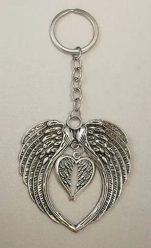 Angel Wings Keychain Charm for Men Women Car Keychain Key Ring Bag Charm thumbnail 1