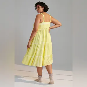 SATURDAY SUNDAY by Anthropologie Yellow Sleeveless Maxi Dress Size XL thumbnail 3