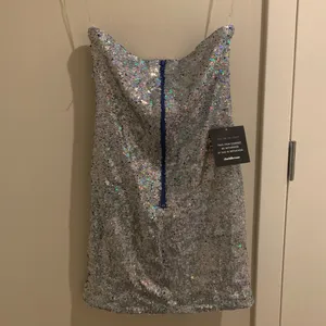 Charlotte Russe *NWT*  Silver Sequins Strapless Minidress thumbnail 2