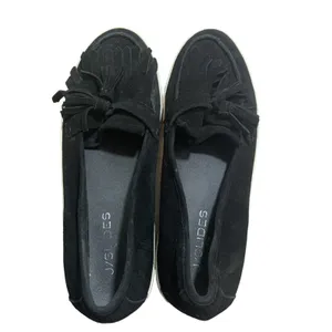J/Slides Loafers Black Suede Platform Sneakers 10 Tassels Shoes Preppy Academia thumbnail 2