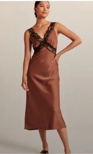 Abercrombie & Fitch satin slip midi dress thumbnail 1