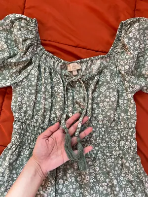 Indulge Sage Green Floral Mini Dress thumbnail 2