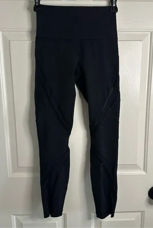 Lululemon Wunder Under 25” Black High Rise Mesh Pants Align Luon Times 7/8 thumbnail 1