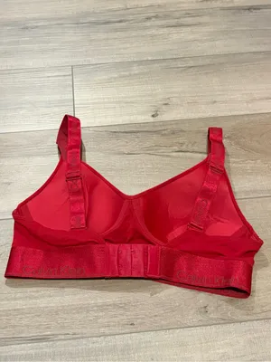 Calvin Klein Logo‎ Modern Cotton Bra metallic red size small thumbnail 3