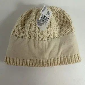 The North Face Hat Beanie‎ One Size Ivory Cable Knit Lined Wool Alpaca Blend thumbnail 7