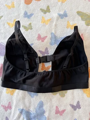Club Exx | Black Buckle Utility Rave Bralette Top | L thumbnail 4
