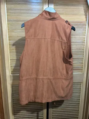 Staccato Womens Rust Faux Suede Utility Anorak Vest size L thumbnail 2