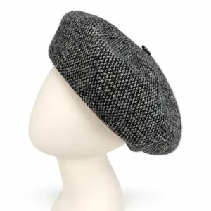 Zara Medium Wool Blend Beret Grey Textured Knit Winter Hat French Chic Accessory thumbnail 2