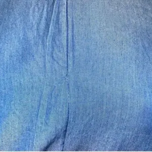 Zara Asymmetrical Ruffle Puff Sleeve Denim Dress (Size XS) thumbnail 3