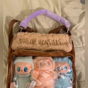 Labubu Popmart Fuzzy Backpack NEW Labubu The Monsters Exclusive thumbnail 5