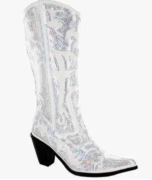 Sparkly Boots White Size 10 thumbnail 1