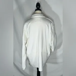 FP Movement Free People White French Terry V-Neck Oversized Polo Sweatshirt Lg thumbnail 9