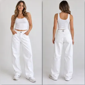 NEW BDG Urban Outfitters Ivory Logan Boyfriend Mid Rise Loose Cinched Jeans thumbnail 2
