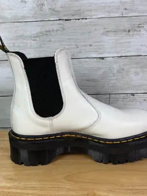 Dr Martens White Quad Platform Chelsea Boot Size 9 thumbnail 2