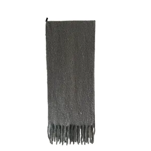 Primark Oversized Gray Knit Scarf with Fringe thumbnail 3