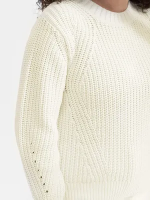 Everlane The Texture Cotton Crewneck Knit‎ Sweater Jumper Cream size Small thumbnail 2