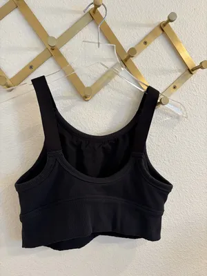 Offline By aerie Black Ribbed Sports Bra Large thumbnail 5
