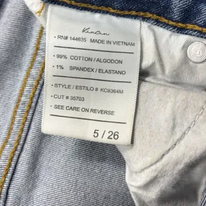 KanCan Size 5/26 Distressed Denim Jeans Cuffed Hem‎ Light Wash Rips Distressed thumbnail 8