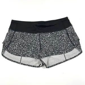 Lululemon Speed Short 2.5" Daisy Dust Alpine White Black‎ 6 Running Training EUC thumbnail 2