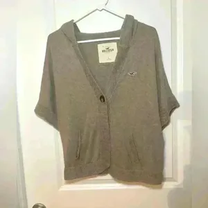VTG Y2K Hollister Hooded Short Sleeve Shrug Cardigan Tan. Size Large. thumbnail 2