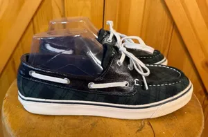 Sperry Top Sider Biscayne Navy/Green Plaid Boat Shoes Size 7.5 thumbnail 1