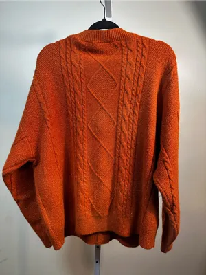 S150. Taylor Swift Rust Orange Metallic Knit Sweater thumbnail 5